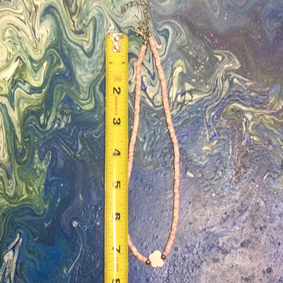 Pink & White mini butterfly Puka Shell Necklace choker - Picture 3 of 3